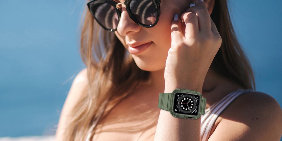 OROBAY 38mm, 40mm and 41mm Apple Watch bands with case
