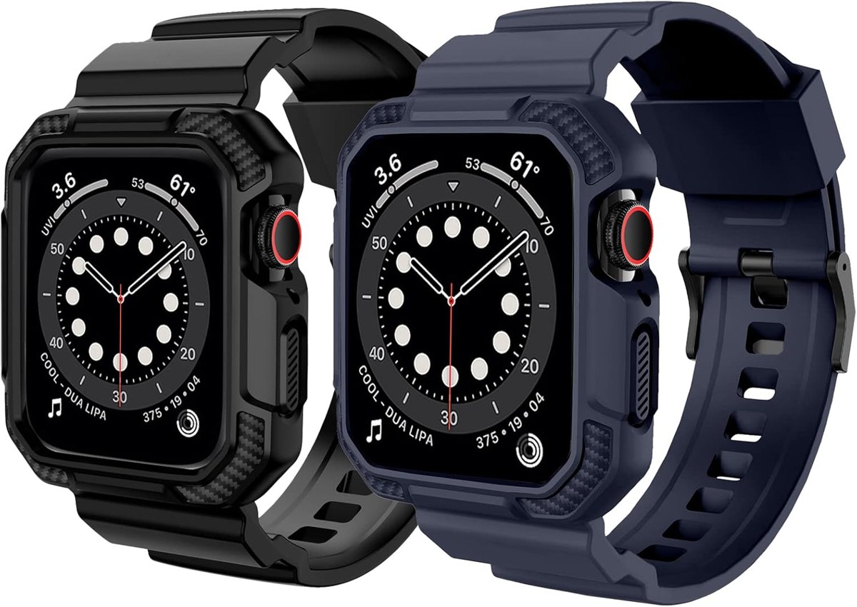 OROBAY Band with Case for Apple Watch 41mm 40mm 38mm, 2-Pack