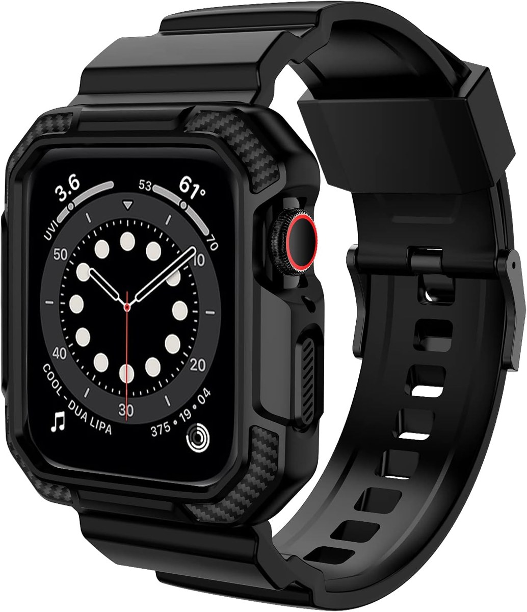 OROBAY Band with Case for Apple Watch 45mm 44mm 42mm