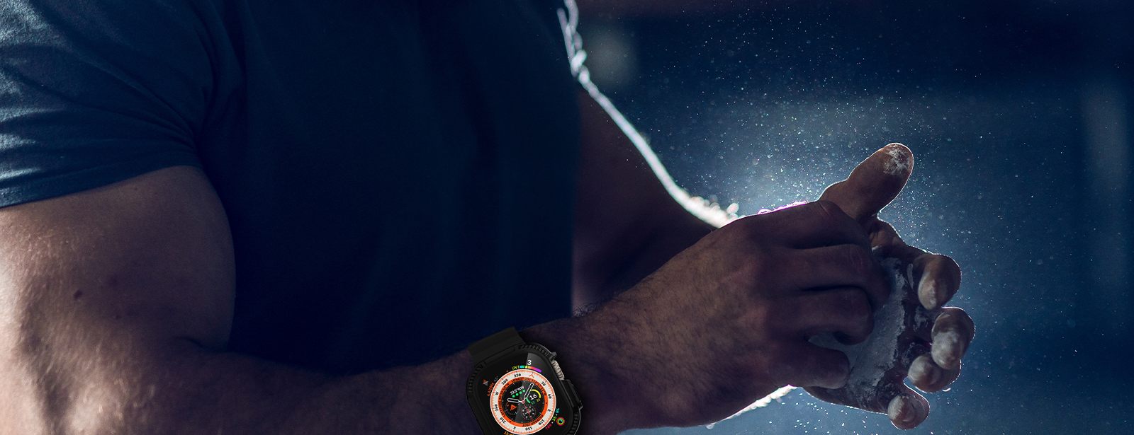 Athlete wearing an OROBAY rugged Apple Watch band