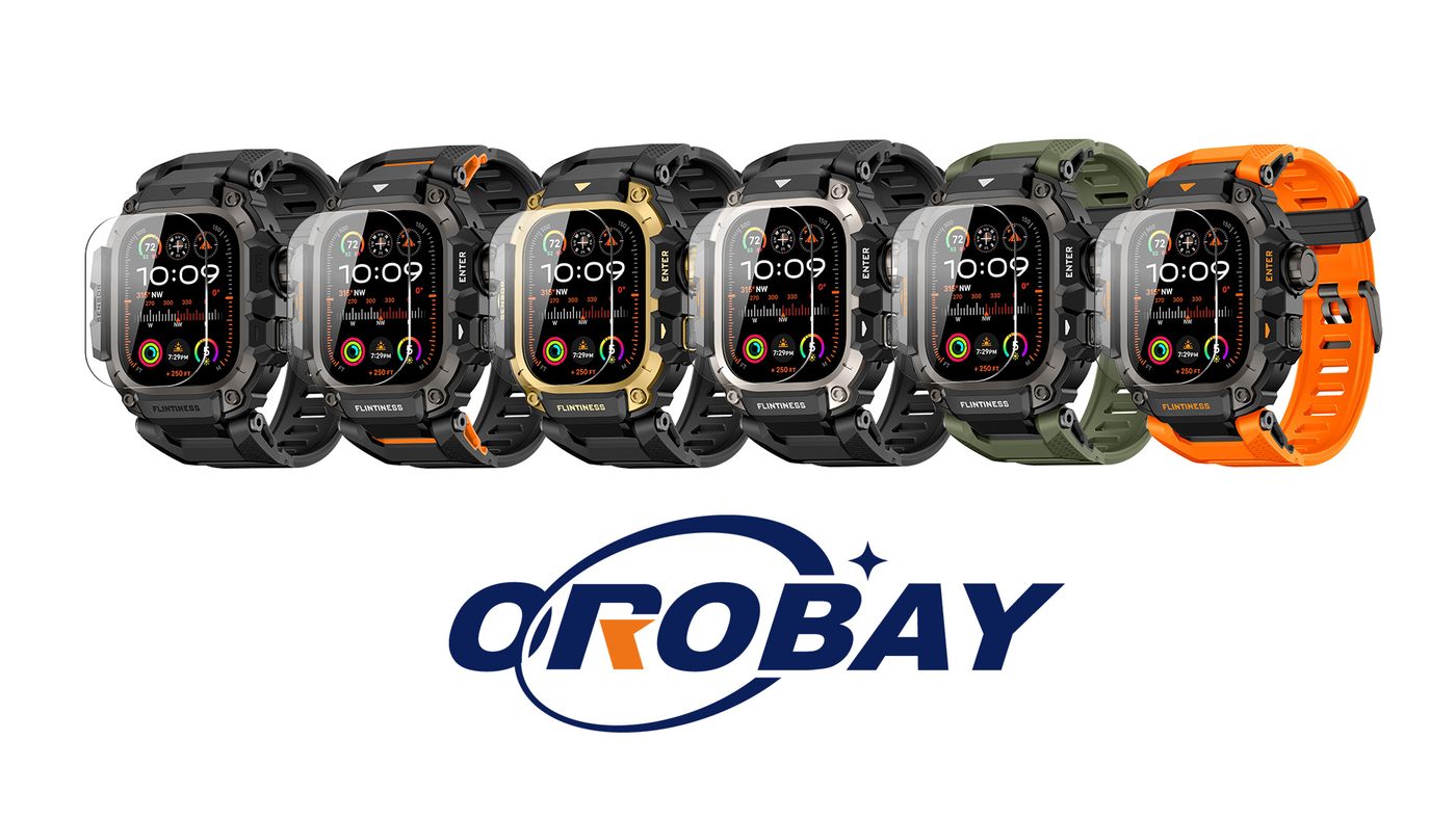 OROBAY rugged Apple Watch Ultra bands with metal case in six colours